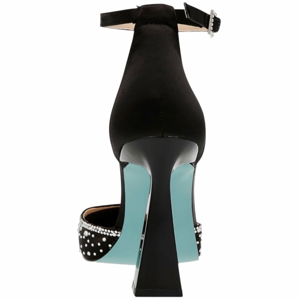Betsey Johnson/Black/ Women's Viola Rhinestone Mesh Evening Pumps/Size: 10 - Picture 14 of 16